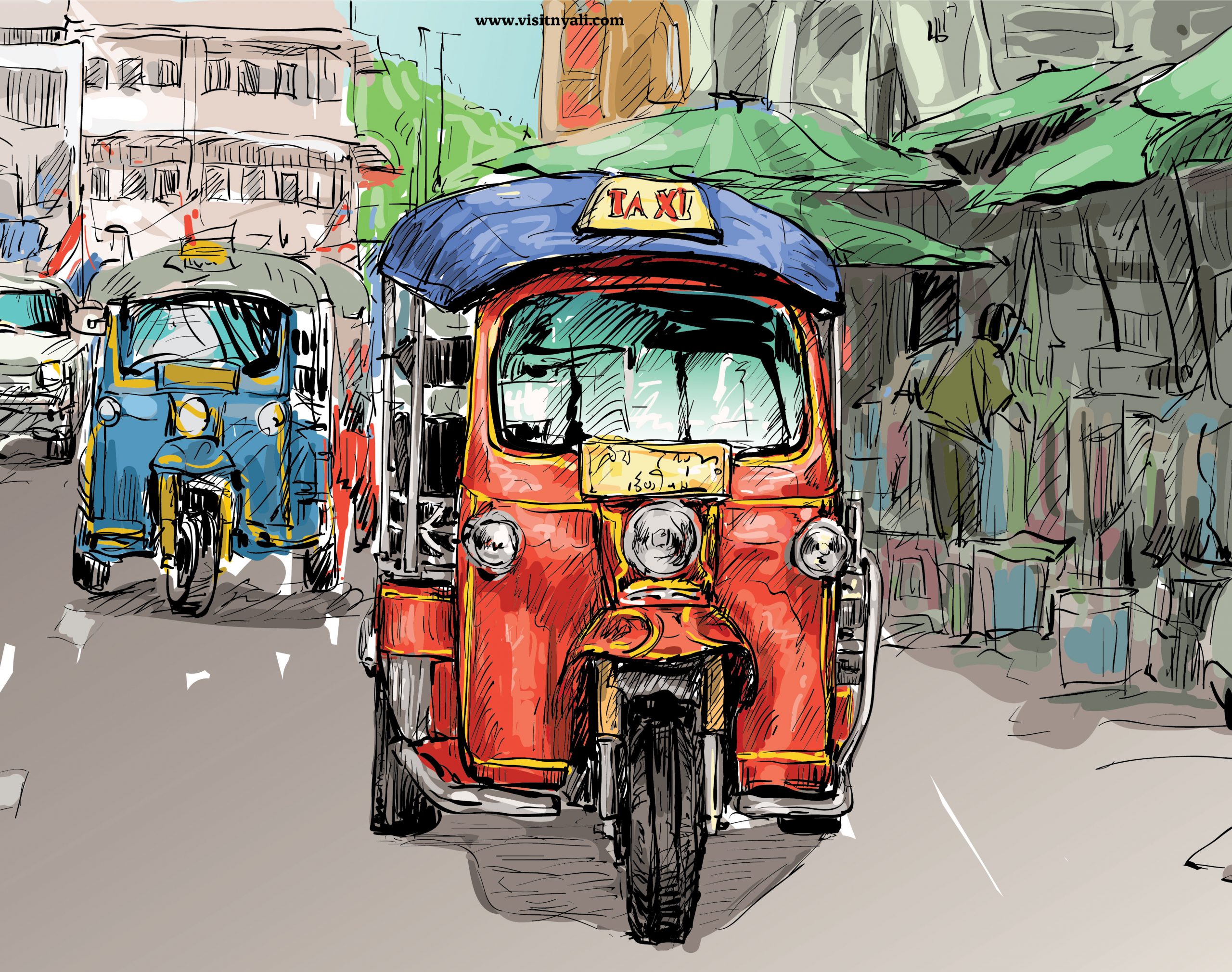 A tuk-tuk in old town mombasa
