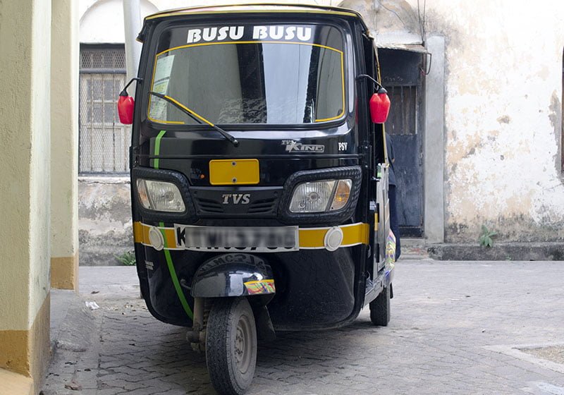 riding in Tuk-Tuks in Mombasa