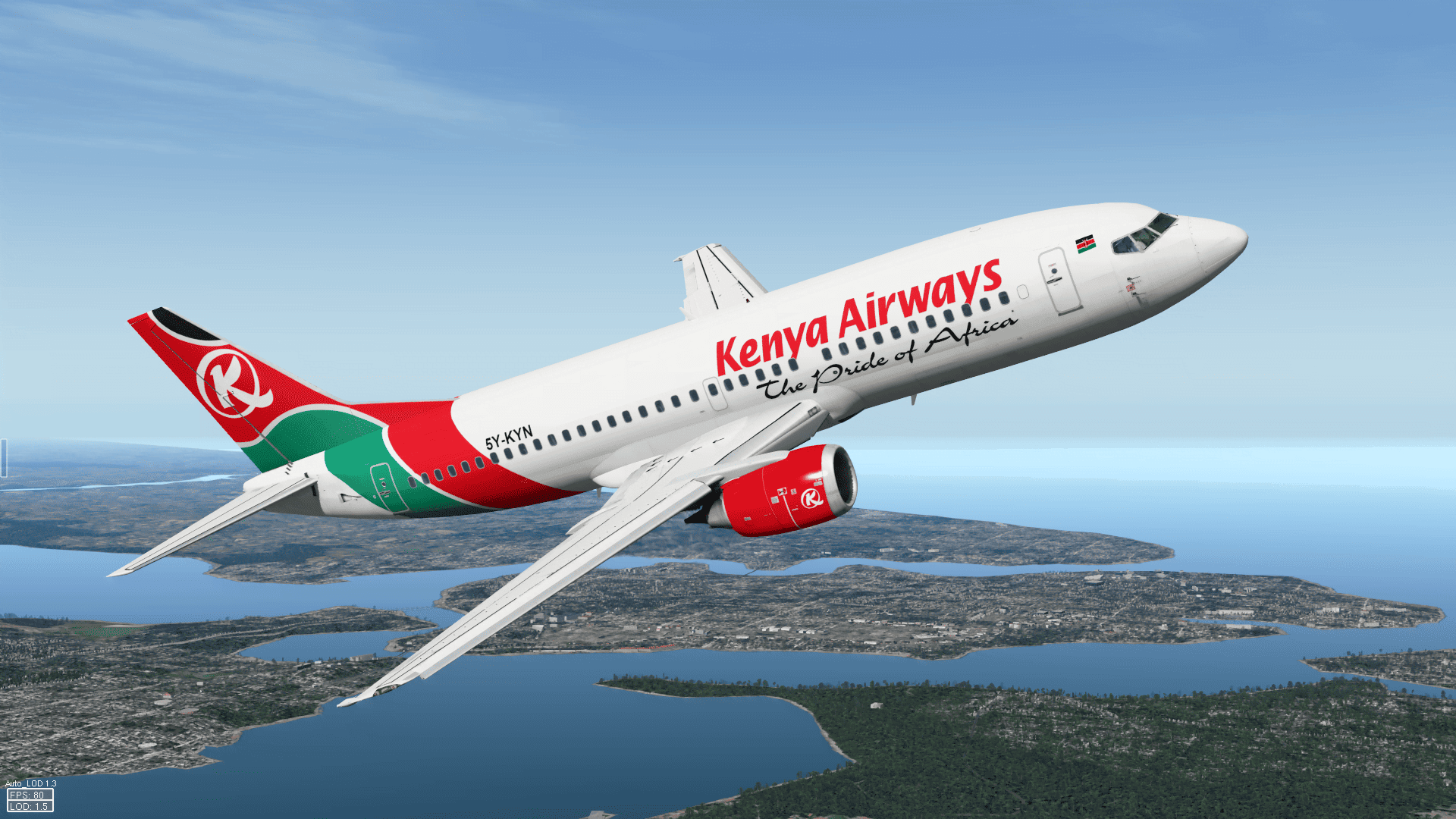 Flying to Mombasa