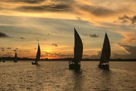A Sunset Dhow in Lamu