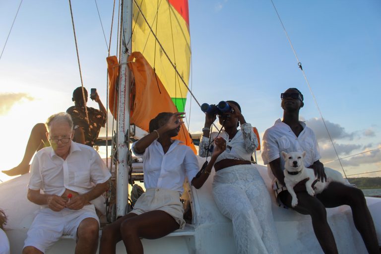 Guests sailing aboard Cassandraville on Kilifi Creek